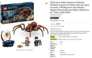 set Lego Harry Potter Aragog en el Bosque Prohibid con Figura de Araña, 2 Minifiguras Inc Ron Weasley por 13,33€