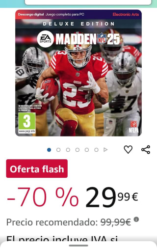 EA Sports Madden NFL 25 Deluxe edition por 29,99€.