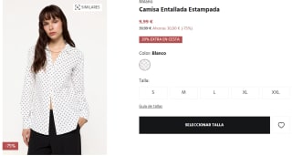 Camisa Entallada Estampada para Mujer Milano por 7.99€