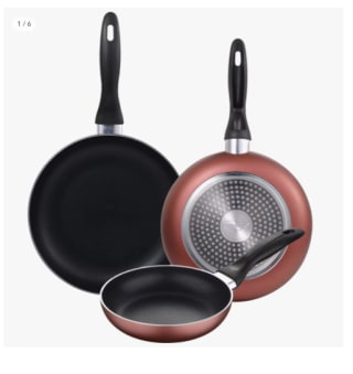 Juego de 3 sartenes de 16,20 y 24cm de aluminio prensado colección Paradise por 10.96€€