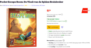999 Games kaartspel Pocket Escape Room: De Vloek Van De Sphinx voor €5,04 bij Bol.com