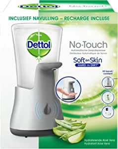 Dettol No-Touch Automatische Zeepdispenser Zilver Aloe Vera 250 ml voor €6,49 bij Amazon