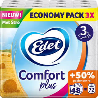 96 maxi rollen Edet Comfort Plus toiletpapier voor €25,49 bij Bol