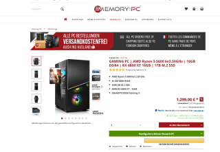 PC Gaming RX 7900X 20GB Ryzen 5 5600 16 GbRAM 3600 por 1,299€