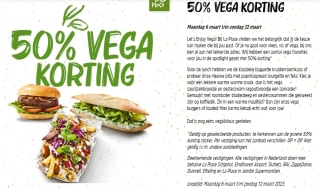 50% korting op vega gerechten bij La Place