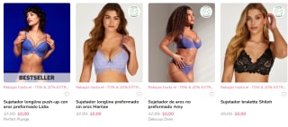 Precios muy buenos en Hunkemoller sujetadores desde 5€ y más cosas desde 2€