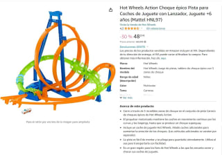 Action Choque épico Pista para Coches Hot Wheels por 48,29€