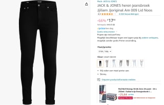 Jack and Jones skinny jeans Liam zwart voor €17 bij Amazon