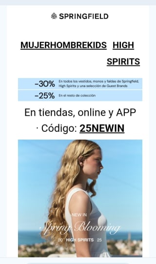 -30% en Vestidos, Monos y Faldas desde Springfield