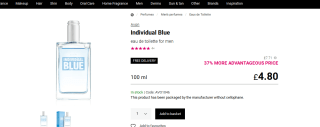 Avon, individual blue mens EDT 100ml for £4.80 at Notino