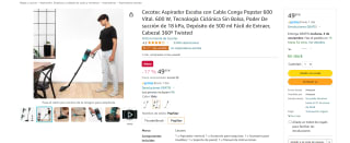 Marca Cecotec Aspirador Escoba con Cable Conga Popstar 600 Vital. 600 W por 49,90€