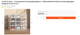 Transparante Schoenopbergdozen 12 stuks voor €19,99 bij Ochama