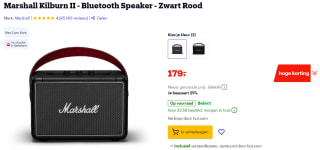 Marshall Kilburn II - Bluetooth Speaker - Zwart Rood voor €179 bij Bol