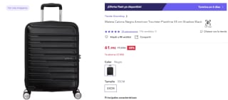 Maleta Cabina American Tourister Flashline 55 cm por 61,99€