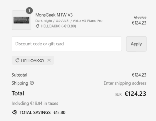 Monsgeek M1WV3 mechanisch toetsenbord voor €124,23 dmv code bij Akkogear