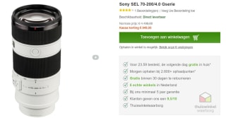 Sony FE 70-200 mm F4 G OSS voor €949 bij Neboweb