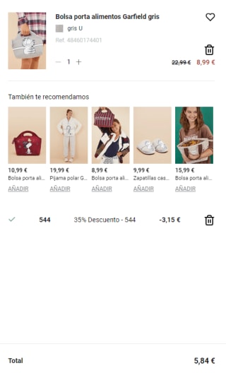 Bolsa porta alimentos Garfield por 5,84€