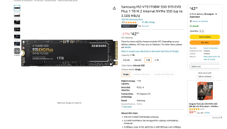 Samsung 970 EVO Plus 1TB SSD M.2 NVMe PCIe 3.0 por solo 43,70€