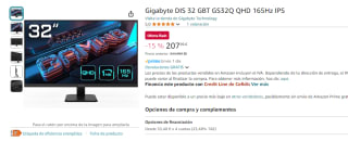 Monitor Gigabyte GS32Q Gaming 32" QHD IPS 170Hz HDR FreeSync por 207,99€