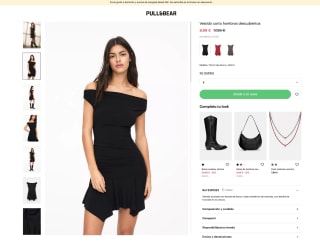 Vestido corto Pullandbear hombros descubiertos por solo 9,99€