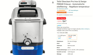 Tefal FR8040 frituurpan voor €84,99 bij Amazon