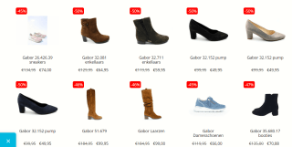 Tot 50% korting op alle Gabor schoenen bij de V&D