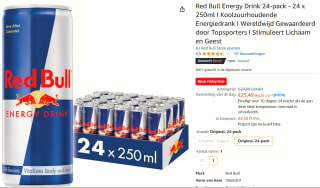 Red Bull Energy drink 24-pack voor €25,49 bij Amazon