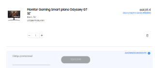 Monitor gaming Samsung Odyssey G7 LS32BG700EUXEN de 32 pulgadas UHD 4K, 1 ms, 144 Hz por 664,05€