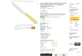 Arcos Cuchillos de Mesa 110 mm Amarillo por 0,87€