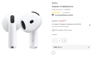 Airpods 4 Inalámbricos por $2,399 | Descuento Liverpool