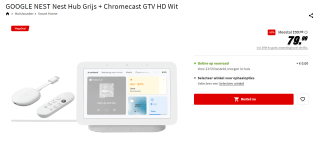 Google Chromecast 4K met Google TV + Google Nest Hub 2 Charcoal voor €79,99 bij de Mediamarkt