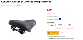 Prijsfout! ABI Zadel Holland gel. 10 st. in werkplaatsdoos voor €26,18 bij Bol.com