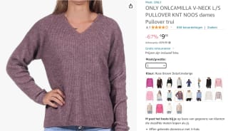 Only Camilla gebreide trui voor €9,85 bij Amazon