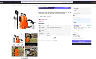 Hidrolimpiadora Casals de alta presión JHB70 limpieza chorro 1600W por 60,71€ (Nuevos usuarios por 36,43€)