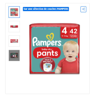 Couches-Culottes Baby-Dry Pants PAMPERS à 15,89€