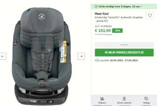 Maxi-Cosi Kinderzitje "AxissFix" Authentic Graphite - groep 0/1 voor €192,99 bij Limango