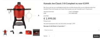 Kamado Joe Classic III Houtskoolbarbecue met Onderstel en Zijtafels voor €1999 bij BarbecueXXL