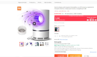 Lámpara antimosquitos fotocatalítica, Luz LED nocturna marca Xiaomi por 5,34€
