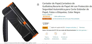Cortadora para papel tipo guillotina por solo $169