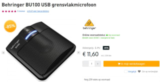 Behringer BU100 USB-Grensvlakmicrofoon voor €11,60 bij Bax-shop