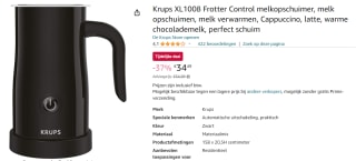 Elektrische melkopschuimer Krups Frotter Control Xl1008 - voor €34,49 bij Amazon