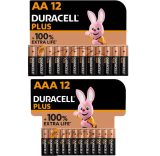 Pilas Duracell alcalinas Plus 24 Pilas 12 AA + 12 AAA por 17,99€