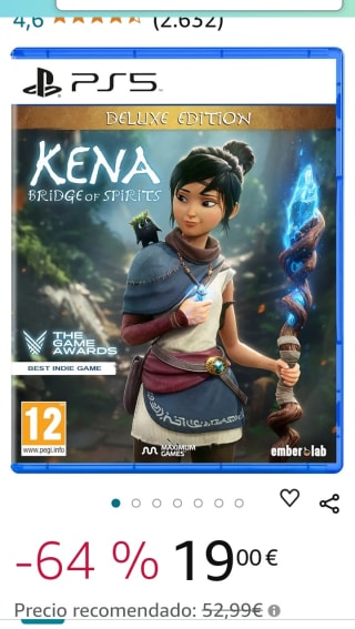 Kena Bridge of Spirits Deluxe Edition PS5 por 19€.