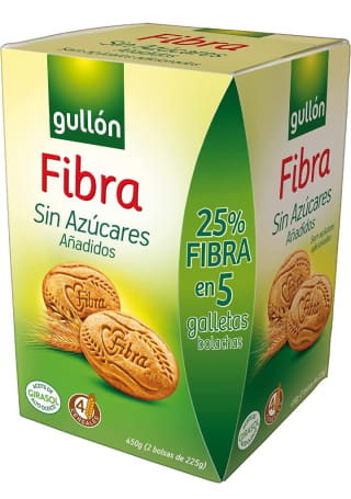 Gullón Galleta Fibra sin Azúcar, 450g por 2€.