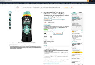 Lenor Unstoppables Perlas Lavadora Perfumadas 42 Lavados 570g Potenciador de Frescor Floral por solo