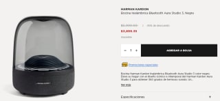Bocina Harman Kardon a $3,899 en El Palacio de Hierro