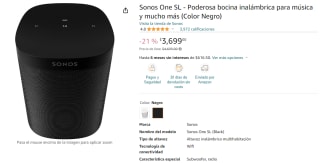 Bocina Sonos One SL por $3,699 en Amazon