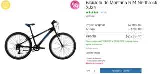 Bicicleta de Montaña R24 Northrock XJ24 por $2,299 en Costco