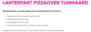 Lanterfant pizza oven voor €199 bij Big Bazar