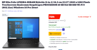 HP Elite Folio LPDDR4-SDRAM Hybride (2-in-1) voor €729 bij Bol.com